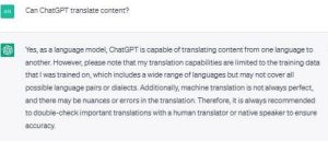 ¿ChatGPT puede traducir contenido?