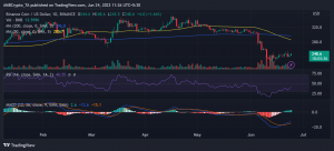 Movimiento del precio de Binance BNB/USD